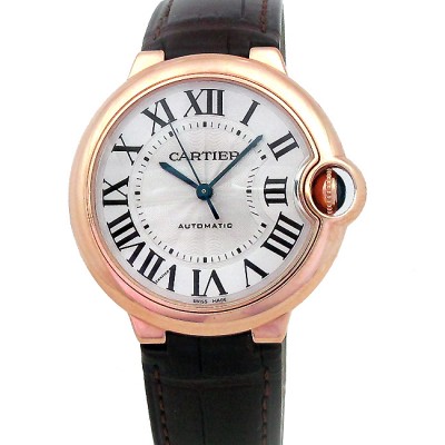 36.6mm Cartier 18k Rose Gold Ballon Bleu W6900456.