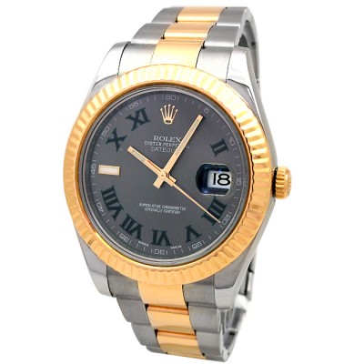 41mm Rolex Two-Tone Datejust II Slate Green Roman 116333.