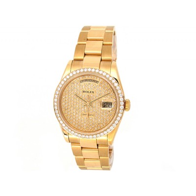 36mm Rolex 18k Yellow Gold Oyster Perpetual Daydate Watch.