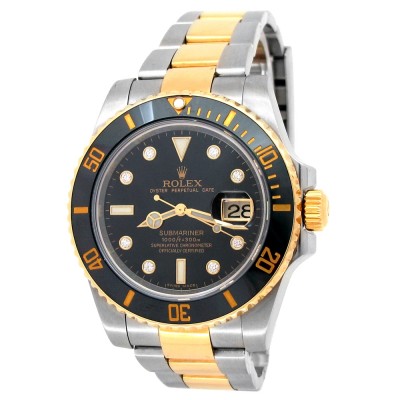 40mm Rolex 18k Yellow Gold and Stainless Steel Oyster Perpetual Submariner Watch