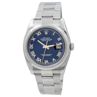 Rolex datejust 36 blue dial roman numerals shop