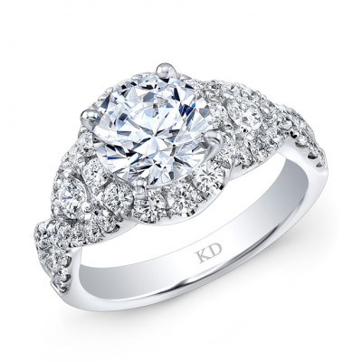 WHITE GOLD VINTAGE HALO DIAMOND ENGAGEMENT RING