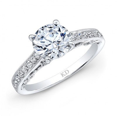 WHITE GOLD PRONG DIAMOND ENGAGEMENT RING