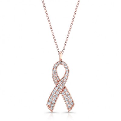  ROSE GOLD INSPIRED RIBBON DIAMOND PENDANT