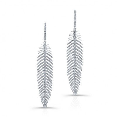 18K ROSE GOLD FEATHER STYLE EARRINGS