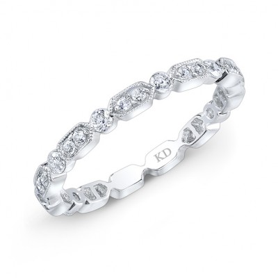 WHITE GOLD TRENDY FASHION DIAMOND BAND