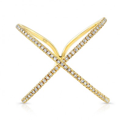 YELLOW GOLD INSPIRED INFINITY X DIAMOND RING
