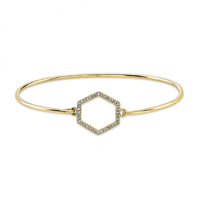 YELLOW GOLD CONTEMPORARY DIAMOND BANGLE