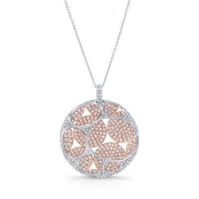 ROSE & WHITE GOLD CONTEMPORARY BLEND DIAMOND PENDANT