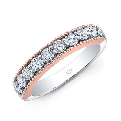 WHITE & ROSE GOLD INSPIRE FASHION DIAMOND BAND