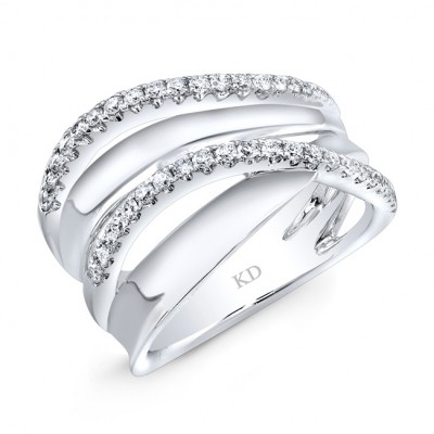 WHITE GOLD INSPIRED WAVE DIAMOND FASHION BAND