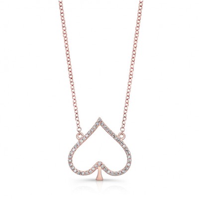 ROSE GOLD TRENDY SPADE DIAMOND PENDANT