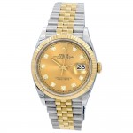 36mm Rolex 18K Yellow Gold and Stainless Steel Oyster Perpetual Datejust Watch