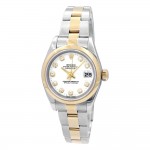26mm Rolex 18K Yellow Gold and Stainless Steel Datejust Watch White Diamond Dial