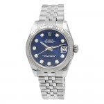 31mm Rolex Stainless Steel Datejust Watch Blue Diamond Dial