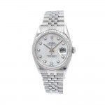 36mm Rolex Stainless Steel Datejust Watch Mother of Pearl Diamond Dial 