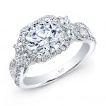 WHITE GOLD INSPIRED HALO DIAMOND ENGAGEMENT RING