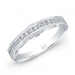 18 K SINGLE ROW WHITE DIAMOND WEDDING BAND