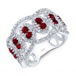 NATURAL COLOR WHITE GOLD FASHION RUBY DIAMOND RING