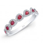 NATURAL COLOR WHITE GOLD INSPIRED TWISTED RUBY DIAMOND BAND