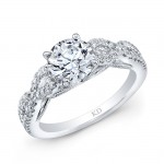 WHITE GOLD INSPIRED TWISTED DIAMOND ENGAGEMENT RING