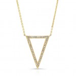 YELLOW GOLD TRENDY V DIAMOND PENDANT
