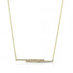 YELLOW GOLD FASHION BAR DIAMOND PENDANT