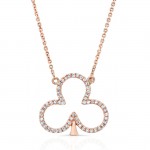 ROSE GOLD CLOVER LEAF DIAMOND PENDANT