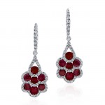 NATURAL COLOR WHITE GOLD CONTEMPORARY RUBY DIAMOND EARRINGS