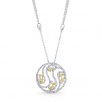 WHITE GOLD INSPIRED NATURAL YELLOW SWIRLED DIAMOND PENDANT