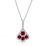 NATURAL COLOR WHITE GOLD CONTEMPORARY RUBY DIAMOND PENDANT