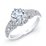 WHITE GOLD SPLIT SHANK DIAMOND ENGAGEMENT RING