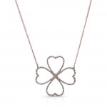 ROSE GOLD TRENDY DIAMOND FLOWER PENDANT