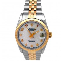 31mm Rolex Two-Tone Datejust Silver Jubilee Arb Dial 68273.
