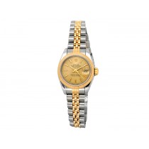 26mm Rolex 18k Yellow Gold and Stainless Steel Oyster Perpetual Datejust Watch.