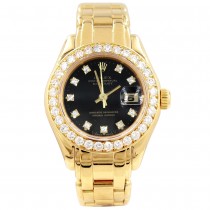29mm Rolex 18k Yellow Gold Oyster Perpetual Pearlmaster Datejust Watch