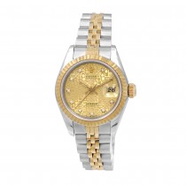 26mm Rolex 18k Yellow Gold & Stainless Steel Datejust Champagne Jubilee Diamond Watch