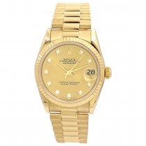 31mm Rolex 18K Yellow Gold Oyster Perpetual Datejust Watch