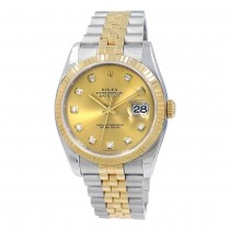 36mm Rolex 18K Yellow Gold and Stainless Steel Datejust Watch