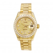 26mm Rolex 18k Yellow Gold Oyster Perpetual Datejust Watch