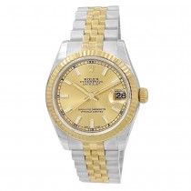 31mm Rolex 18k Yellow Gold And Stainless Steel Datejust Watch.