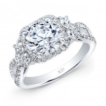 WHITE GOLD INSPIRED HALO DIAMOND ENGAGEMENT RING
