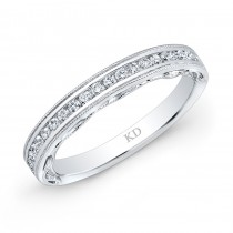18 K SINGLE ROW WHITE DIAMOND WEDDING BAND