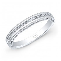 18 K SINGLE ROW WHITE DIAMOND WEDDING BAND
