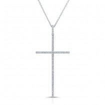 WHITE GOLD ELEGANT DIAMOND CROSS PENDANT