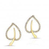 YELLOW GOLD TRENDY DIAMOND EARRINGS