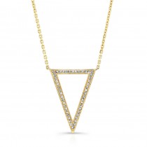 YELLOW GOLD TRENDY V DIAMOND PENDANT