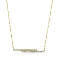 YELLOW GOLD FASHION BAR DIAMOND PENDANT