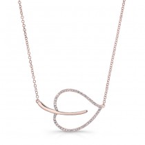 ROSE GOLD ELEGANT LEAF DIAMOND PENDANT
