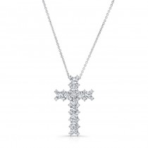 WHITE GOLD VINTAGE DIAMOND CROSS PENDANT